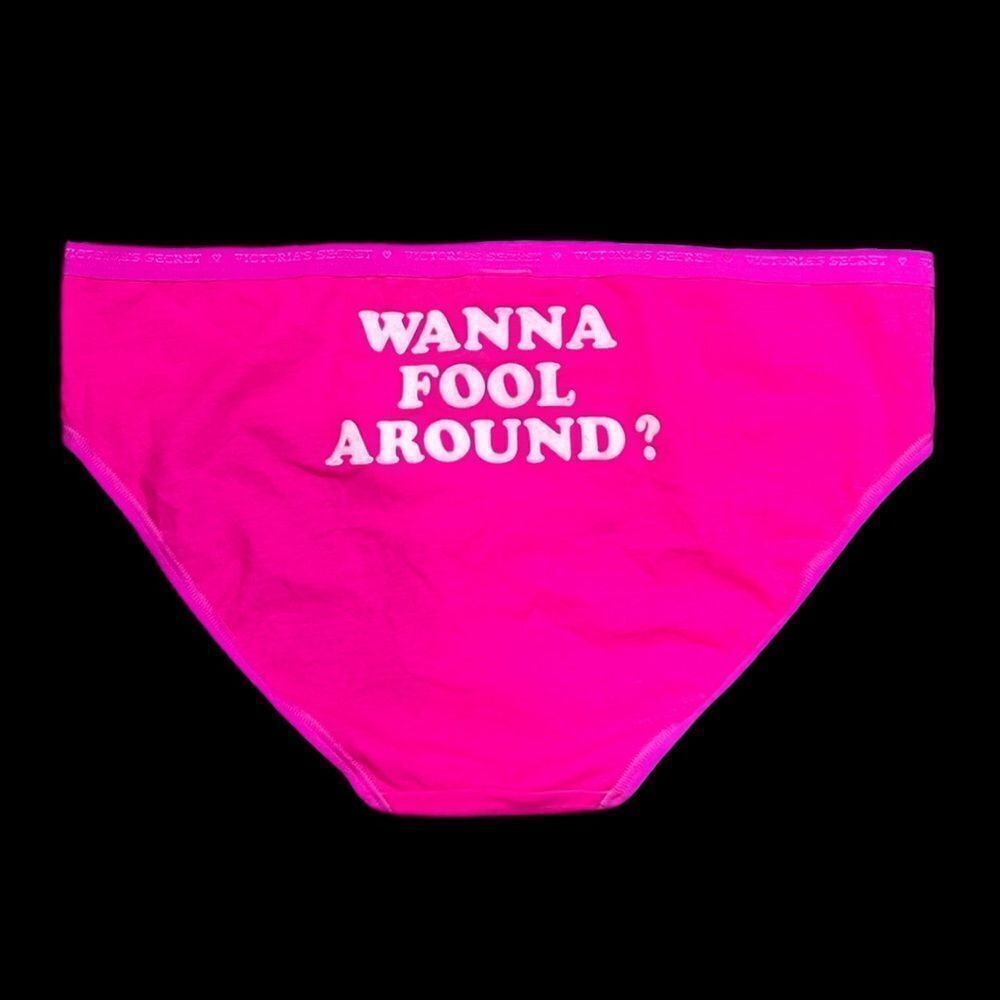 Victorias Secret Cotton WANNA FOOL AROUND Print Hiphuggers Panty pink Xlarge